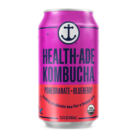 Pomegranate Blueberry in cans Kombucha in cans Health-Ade