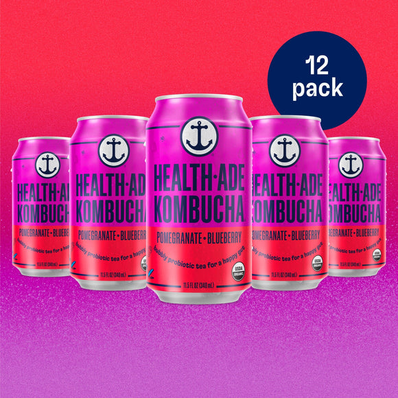 Pomegranate Blueberry in cans Kombucha in cans Health-Ade