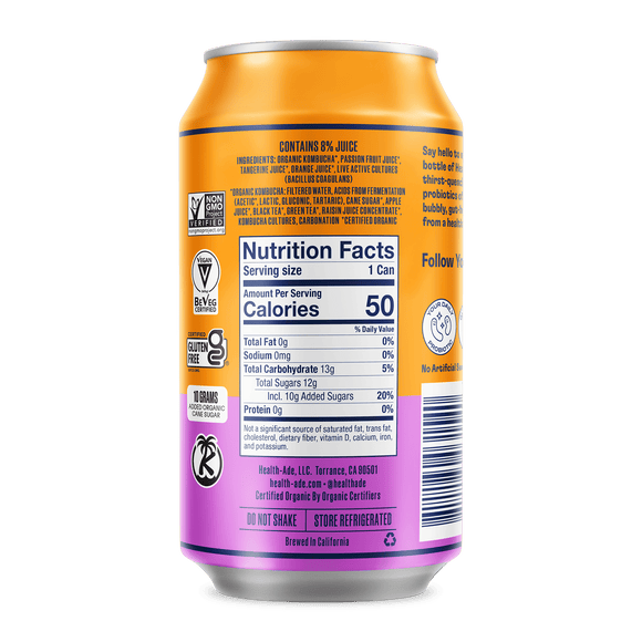 Passion Fruit-Tangerine Kombucha in Cans Kombucha in cans Health-Ade