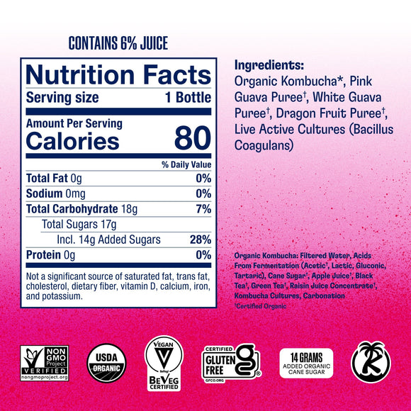 Guava Dragon Fruit Kombucha Health-Ade