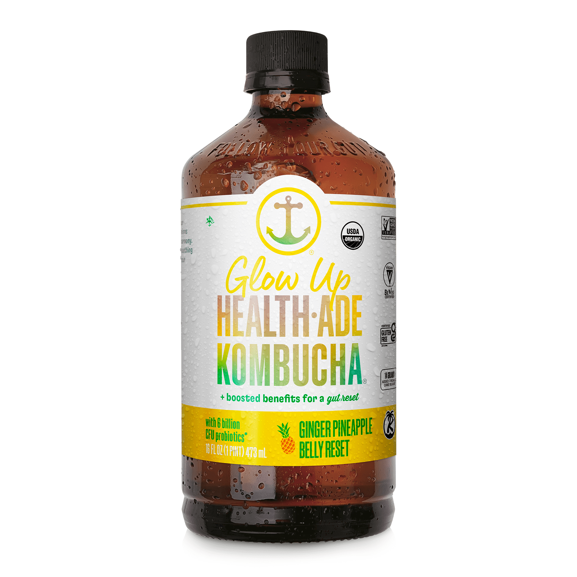 Ginger Pineapple Belly Reset Kombucha – Health-Ade Ginger Pineapple Belly Reset Kombucha – Health-Ade