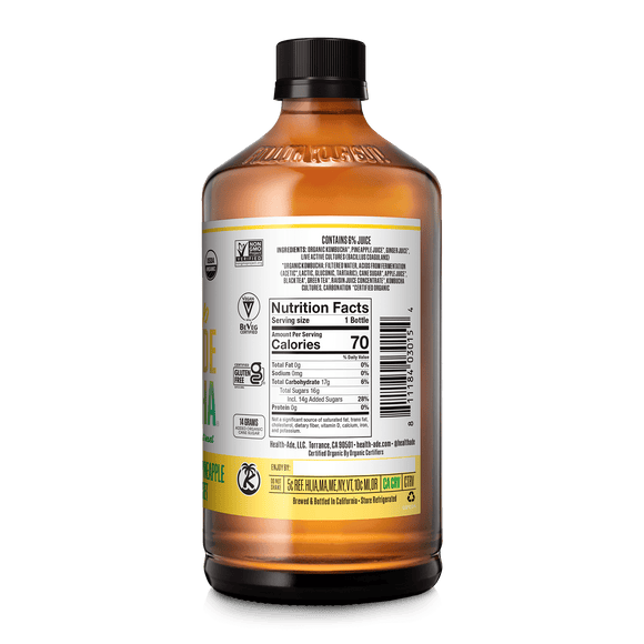 Ginger Pineapple Belly Reset Glow Up Kombucha Health-Ade