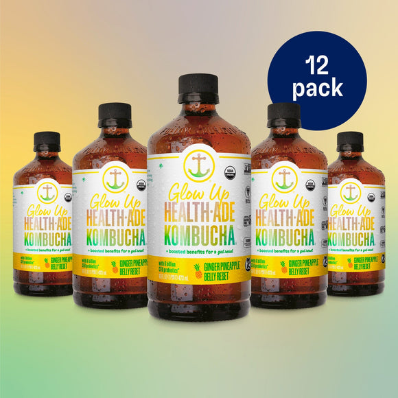 Ginger Pineapple Belly Reset Glow Up Kombucha Health-Ade