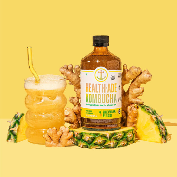Ginger Pineapple Belly Reset Glow Up Kombucha Health-Ade