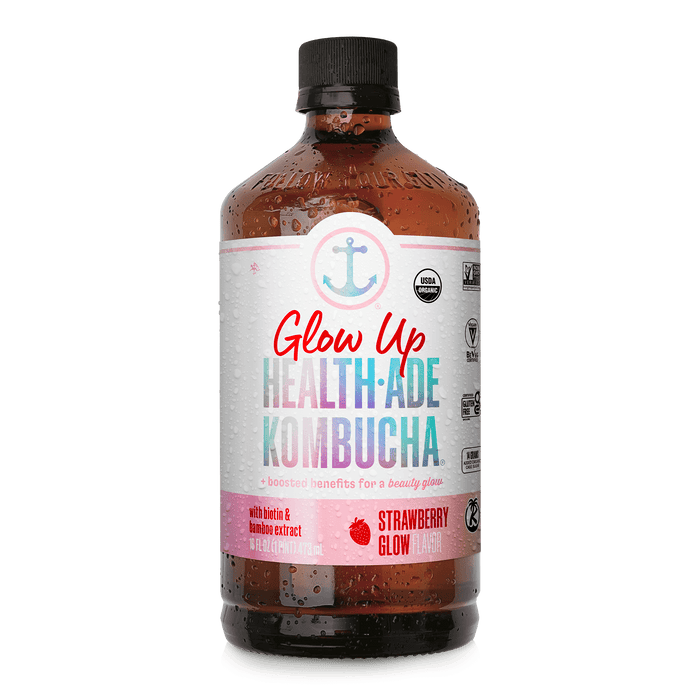 Strawberry Glow Glow Up Kombucha Health-Ade  Strawberry Glow Glow Up Kombucha Health-Ade