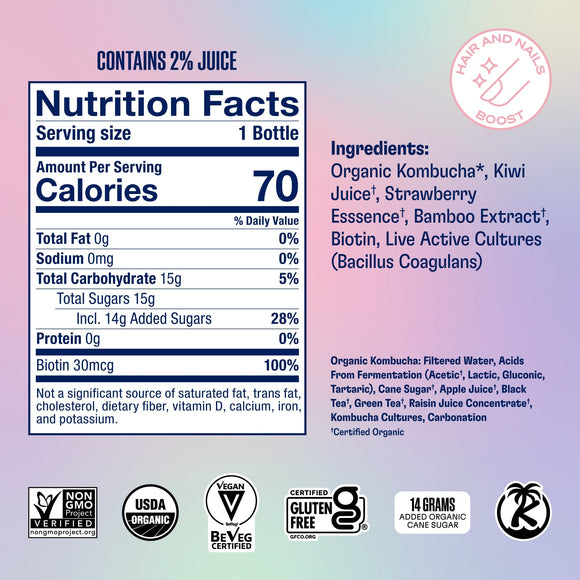 Strawberry Glow Glow Up Kombucha Health-Ade