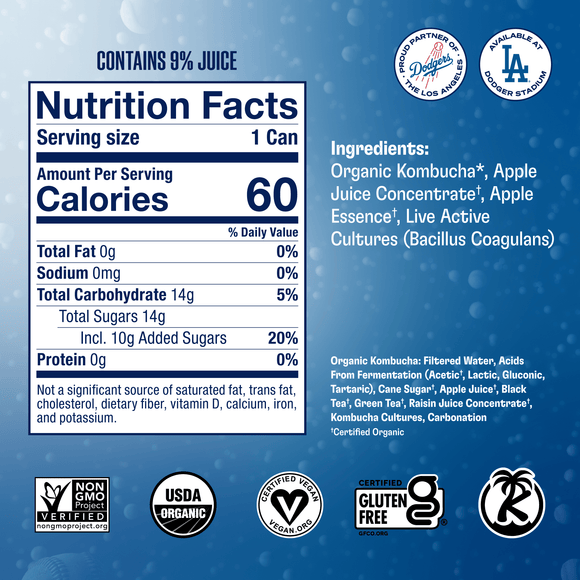 Pink Lady Apple® in DODGERS Cans Kombucha in cans Health-Ade