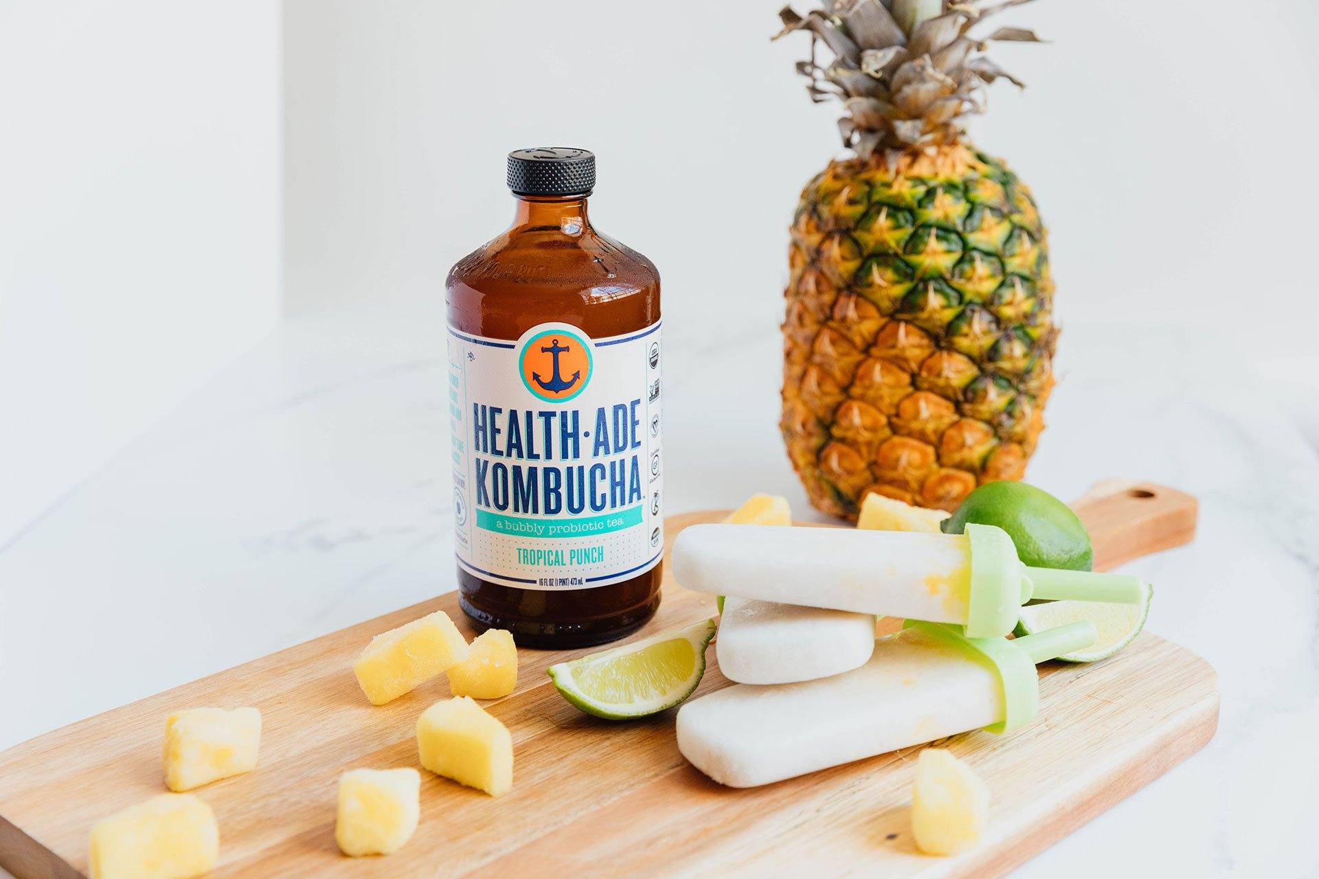 Kombucha Pina Colada Popsicles