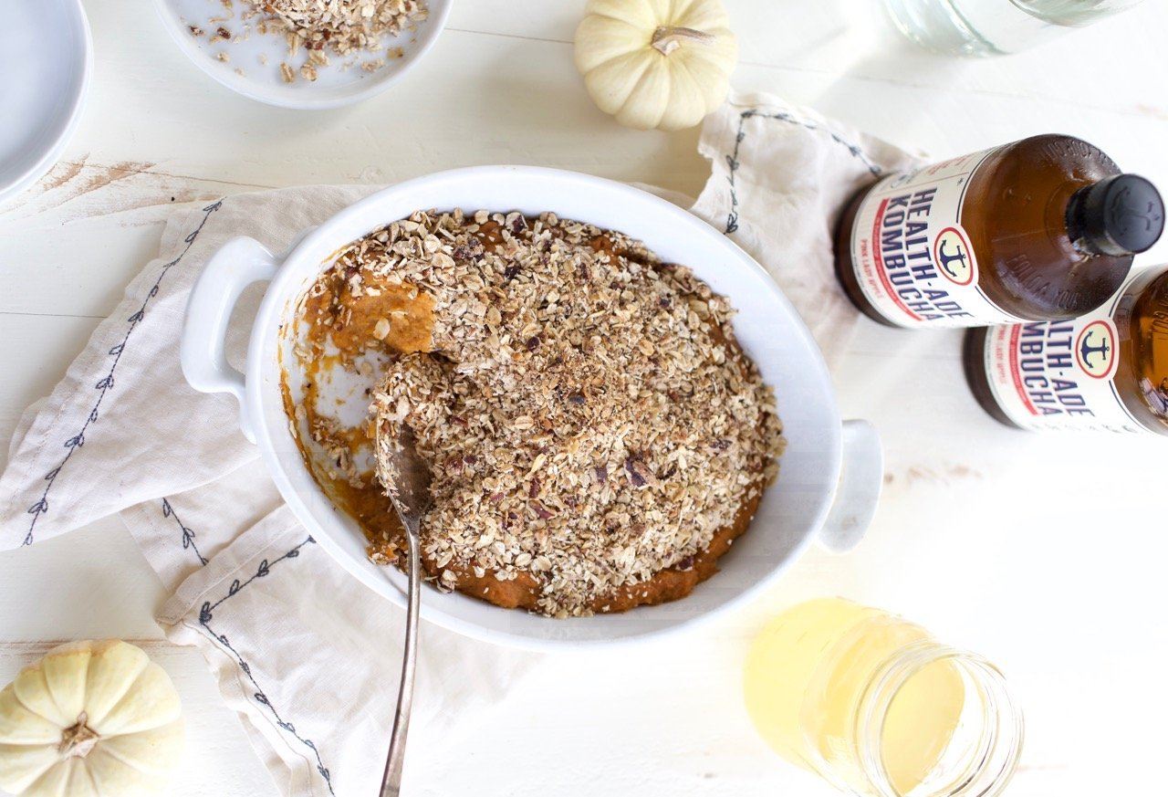 A Thanksgiving Pairing: Pecan + Oatmeal Sweet Potato Casserole