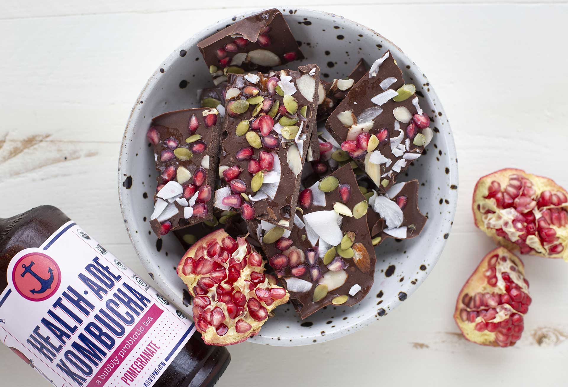 Make This Dark Chocolate Pomegranate Kombucha Bark!