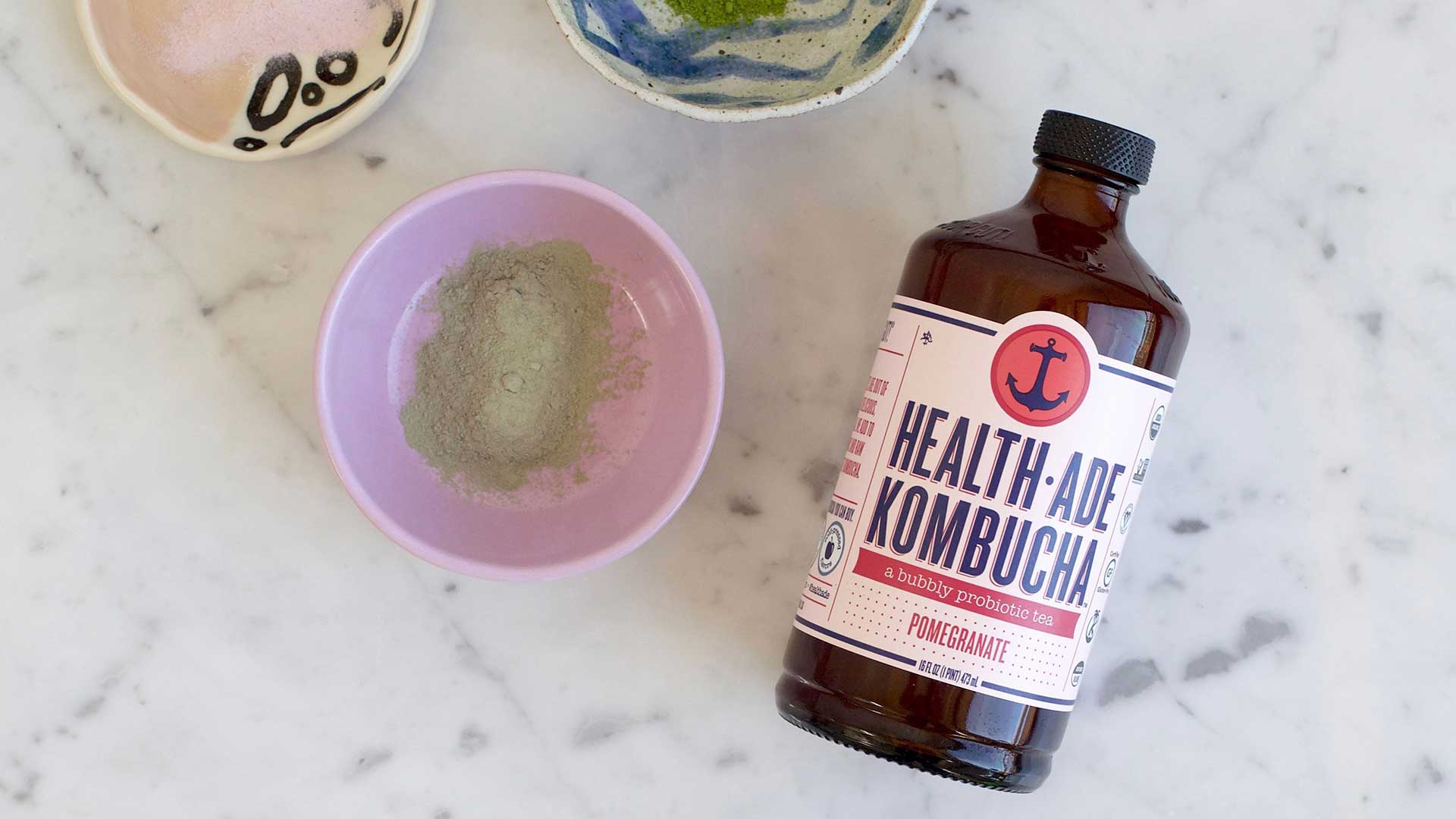 DIY This Pomegranate Kombucha Matcha Face Mask