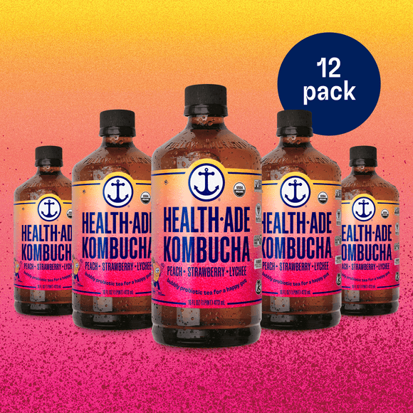 Peach Strawberry Lychee Kombucha Health-Ade 