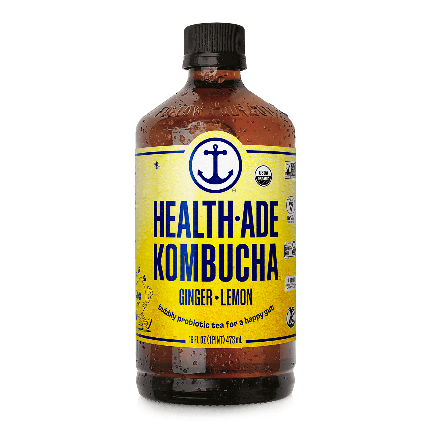 Ginger-Lemon Kombucha Kombucha Health-Ade 