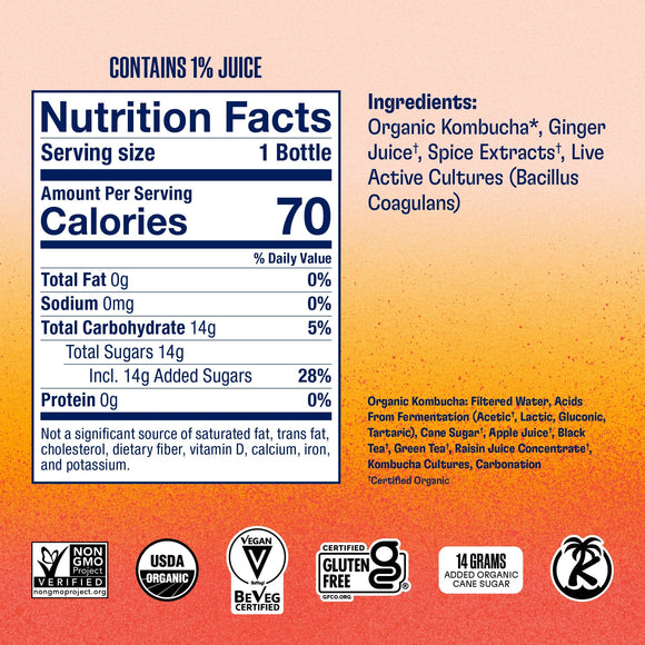 Ginger Spice and Everything Nice Kombucha Health-Ade 
