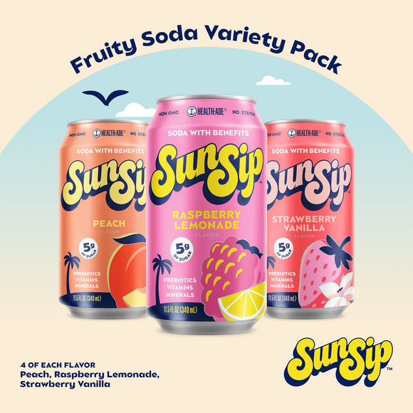 Fruity Soda Variety Pack SunSip Health-Ade 